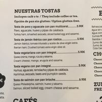menu at La Vaca Atada in Cadiz