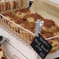 Vegan Biscoff biscuit glaze doughnuts (from their social media) at Proven Goods Co in Newcastle Upon Tyne