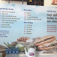 The menu at Thuc Duong Sen Hong in Hanoi