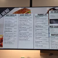 Vegan menu at Dulce Crepes in Fairfax
