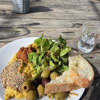 Hummus plate  at Potager Garden Café in Falmouth
