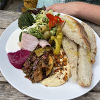 Mezze plate  at Potager Garden Café in Falmouth