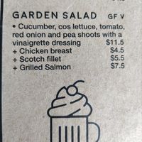 Vegan salad option at The Burger Haus in North Hobart