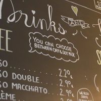 Some coffee options at Balance Deli in Frankfurt