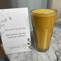 Golden Milk with almond  at Balance Deli in Frankfurt