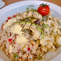 Vegan chickpeas cashew curry at Eat Well Restaurant in Dubai