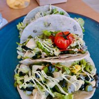 Vegan tacos at Eat Well Restaurant in Dubai