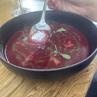 Cold beetroot soup  at House of Light in Jurmala