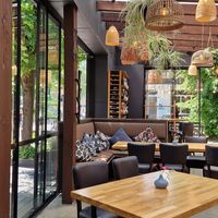 Restaurant interior (I was so hungry and food looked so good, I forgot to take a photo before I had nearly finished my burger) at House of Light in Jurmala