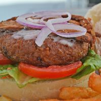 bacon cheesburger at Philadium in Philadelphia