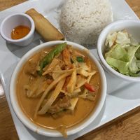 Red curry and spring roll! #Veganuary at Silver Dish in Provo