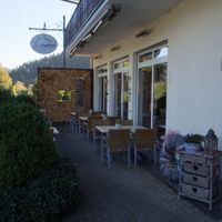 The terrace at NaturPurHotel in Meerfeld