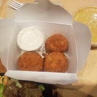 Fried mac n cheese balls at V-Grits and Chimera Brewing in Louisville