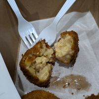 Fried Mac n cheese balls at V-Grits and Chimera Brewing in Louisville