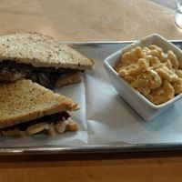 Patty melt and Mac and cheese. Yay! at V-Grits and Chimera Brewing in Louisville