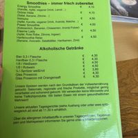 Smoothies and alcoholic drinks - March 2026  at Spitzwegerich KG in Leibnitz