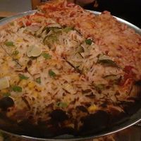 Flatbread with vegan cheese  at Rail Trail Flatbread Co in Hudson