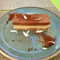 White chocolate and baobab tart at Veganapati in Lisbon