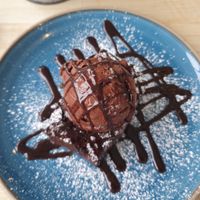 Brownie with icecream at The Beach Deck in Eastbourne