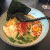 Garlic ramen with vegan egg at Ramen Hood - Pop up in New York City