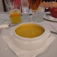 Crema de verduras at Abe & Pau Cafe in Portomarin