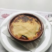 Vegan lasagna at Abe & Pau Cafe in Portomarin