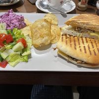 Vegan haggis and cheese panini  at Hettie's Tearoom in Pitlochry