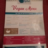 Vegan menu at Hettie's Tearoom in Pitlochry