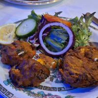 Pakoras and bhaji at Shahib's in Bowness-on-windermere