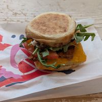 Vegan Breakfast Sandwich at Matchstick Coffee Roasters in Vancouver