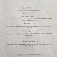 Menu 23/12/2019 at Nina's Kitchen in Gisborne