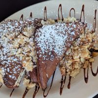 Special vegan almond joy french toast at Roasted in Bethlehem