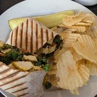 Special vegan wrap with rice paper "bacon" at Roasted in Bethlehem