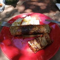 Coconut pancake with coconut cheese at Welle Gedara Homestay & Cooking in Weligama