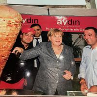 Angela Merkel likes Kebab  at Olive Tree in Leipzig