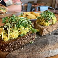 Scrambled Toast  at Apuro Vegan Bar in Porto