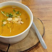 Pumpkin & Carrot Soup at Apuro Vegan Bar in Porto