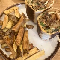 wrap with hummus, seitan etc at Apuro Vegan Bar in Porto