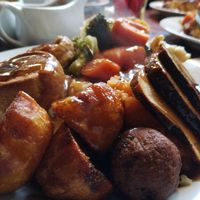 This was a standard sized vegan Sunday Roast. With 2 Yorkshire Puddings!! Absolutely delightful. at Ivy House in Sunderland