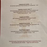 Speisekarte  at Olivo d'Oro in Marktheidenfeld-altfeld