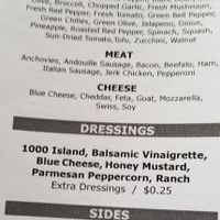 Pizza menu at Barley's Taproom & Pizzeria in Spindale