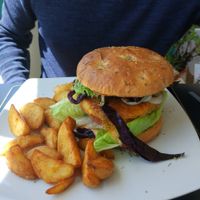 Veggie burger at El Nido Veggie Friendly in Mojacar