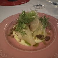 Braised celery in a celery cream and apple sauce   at Klaus K in Helsinki