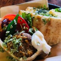 Vegan "Fish" Pita Sandwich Plate at TSUNAGORO in Yokohama