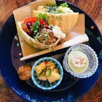 Vegan "Fish" Pita Sandwich Plate at TSUNAGORO in Yokohama