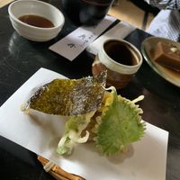 Tempura course  at Tofu Manjyu Okutan Kiyomizu in Kyoto