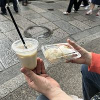 Buns and the drink  at Tofu Manjyu Okutan Kiyomizu in Kyoto