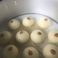 Warm Tofu bun, yummy!! at Tofu Manjyu Okutan Kiyomizu in Kyoto