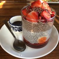chia pudding at Nireas Healthy Haven in Palolem