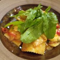 Handmade ravioli with vegan cheese at Glória Bistrô in Ouro Preto